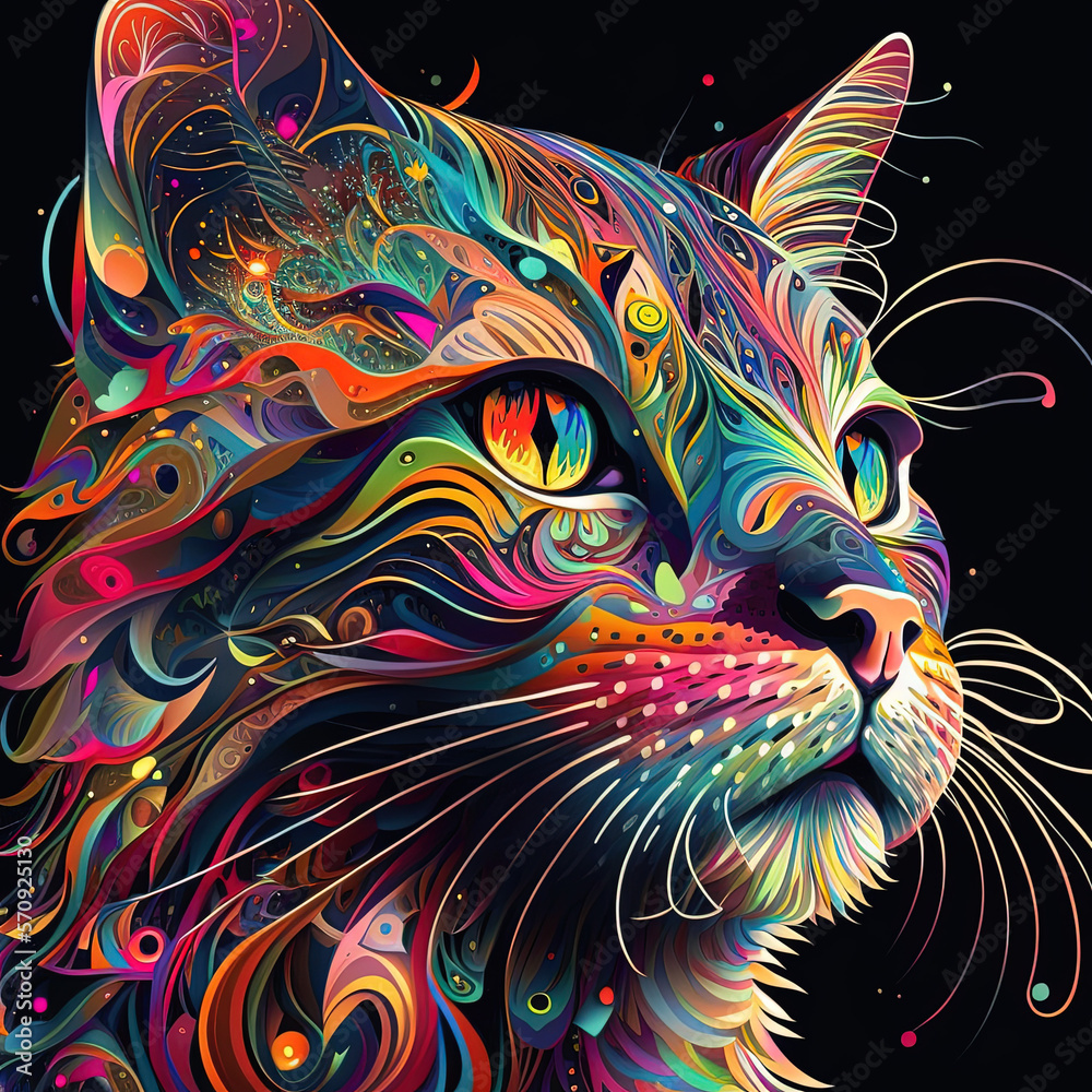 Psychedelic cat Psychedelic cat
