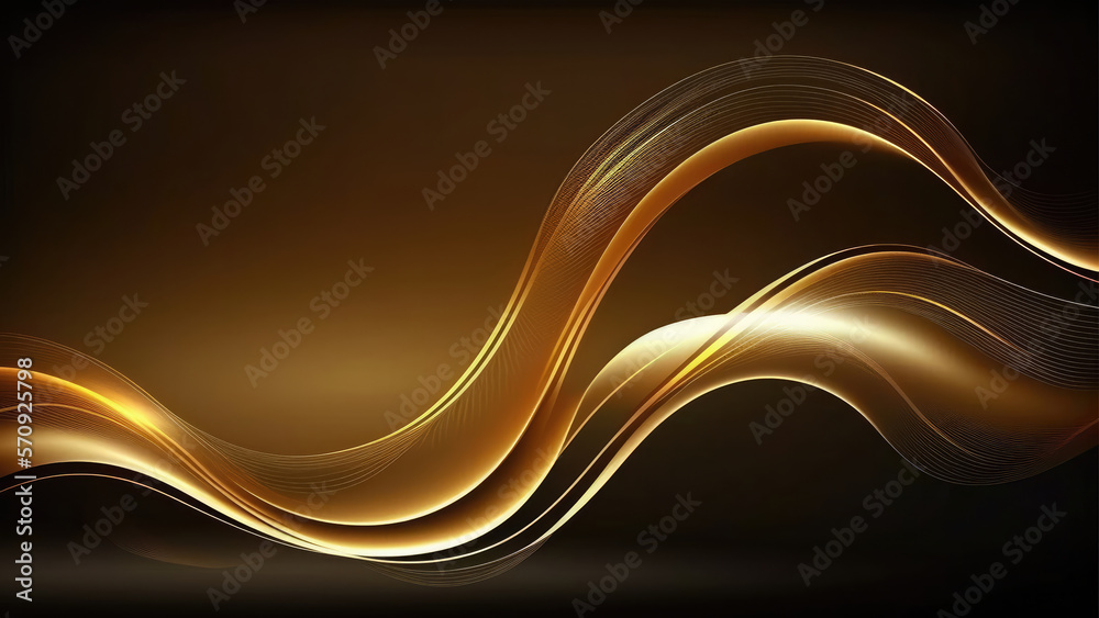 abstract background. intersection of gold and black metal lines. Generative AI abstract background. intersection of gold and black metal lines. Generative AI