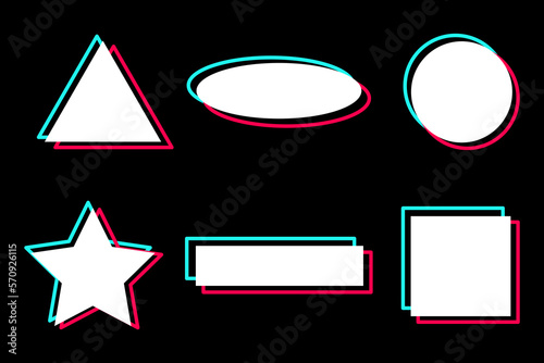 A set of colored blank messages, templates of different shapes for inscriptions