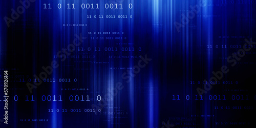 2d illustration abstract digital binary data on computer screen 