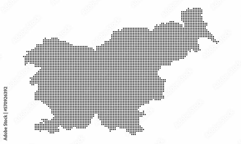 Slovania dotted map with grunge texture in dot style. Abstract vector illustration of a country map with halftone effect for infographic. 