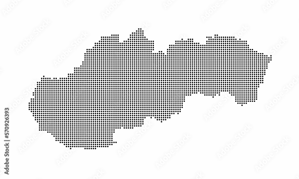 Slovakia dotted map with grunge texture in dot style. Abstract vector illustration of a country map with halftone effect for infographic. 