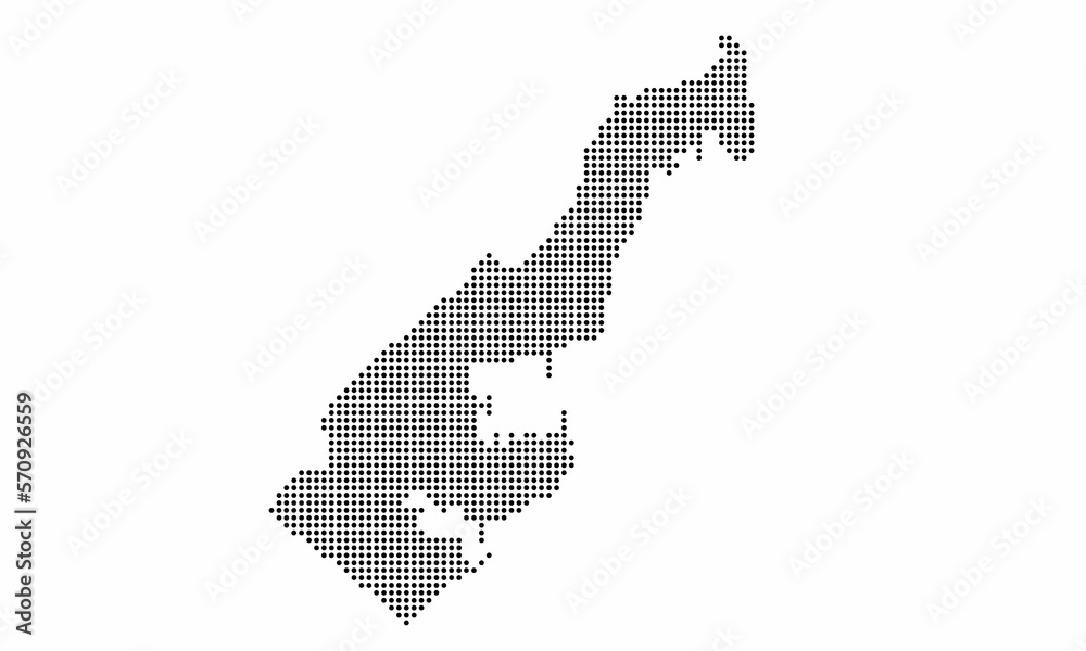 Obraz premium Monaco dotted map with grunge texture in dot style. Abstract vector illustration of a country map with halftone effect for infographic.&nbsp;