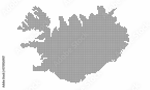 Iceland dotted map with grunge texture in dot style. Abstract vector illustration of a country map with halftone effect for infographic. 