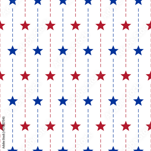 Stars and vertical dotted line seamless pattern. Abstract background of colored geometric shapes. Simple fabric  background. Wallpaper geometric prints.