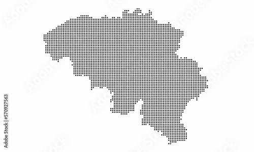 Belgium dotted map with grunge texture in dot style. Abstract vector illustration of a country map with halftone effect for infographic. 