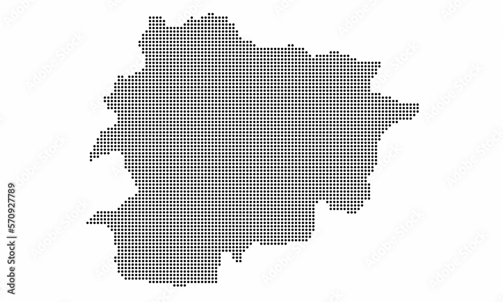 Andorra dotted map with grunge texture in dot style. Abstract vector illustration of a country map with halftone effect for infographic. 
