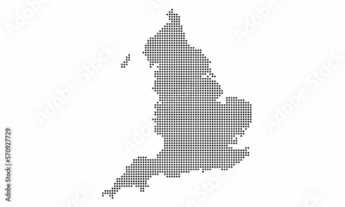 England dotted map with grunge texture in dot style. Abstract vector illustration of a country map with halftone effect for infographic. 