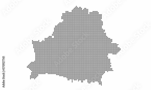 Belarus dotted map with grunge texture in dot style. Abstract vector illustration of a country map with halftone effect for infographic. 