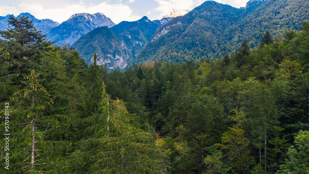 Slovenia mountains, Julian alps view from above