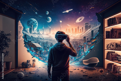 Metaverse concept with AR, VR, MR wallpaper