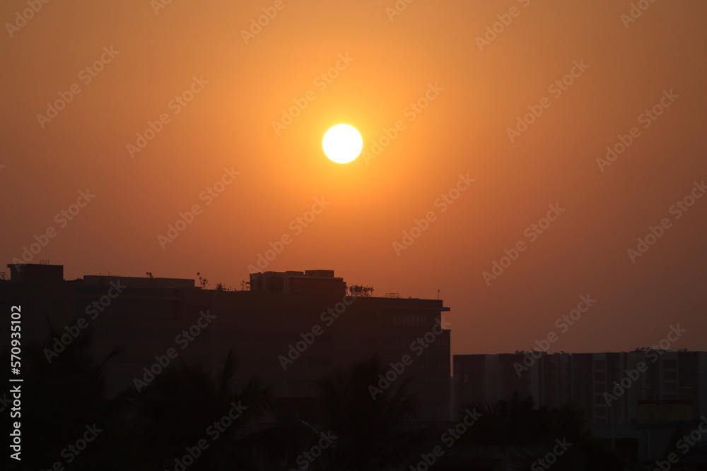 Fototapeta premium Beautiful Sunset in the evening nature 