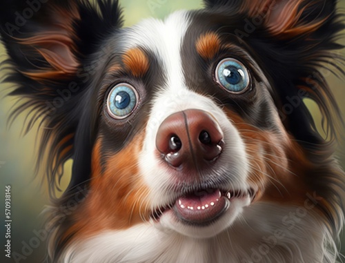 portrait of funny dog closeup, AI generative