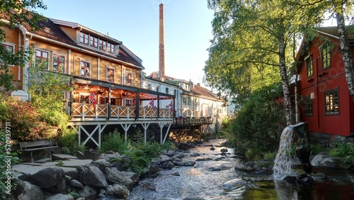 ville de Lillehammer en Norvège en saison estivale