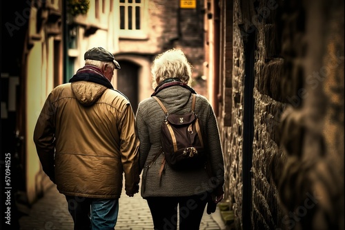 Couple enjoying a romantic walk (Ai generated) © thesweetsheep