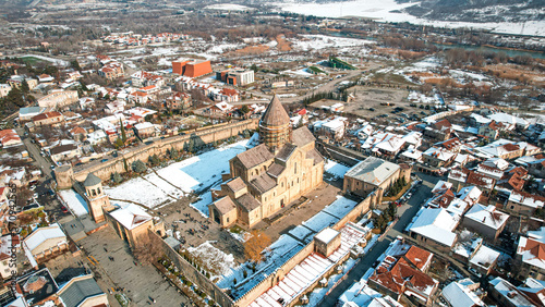 fotografía aérea de iglesia o catedral ortodoxa