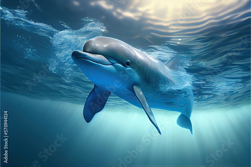 dolphin in water , generative ai © Ayman