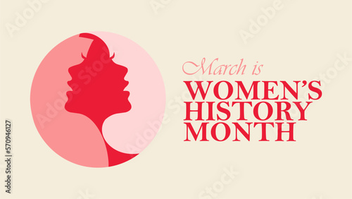 women history month banner template on white background