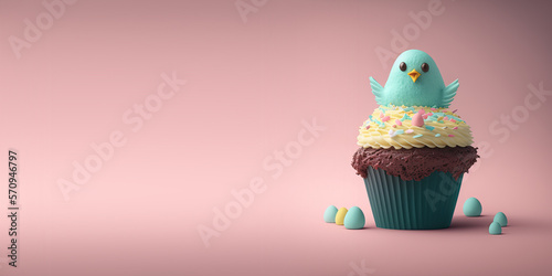 Easter Cupcake with a Sprin...