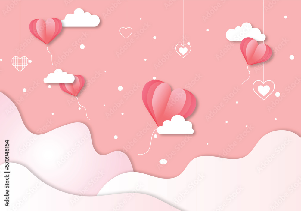 pink background with hearts and butterflies pink background with hearts and butterflies