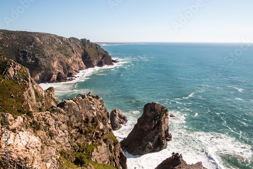 Cliff landscape with blue sea