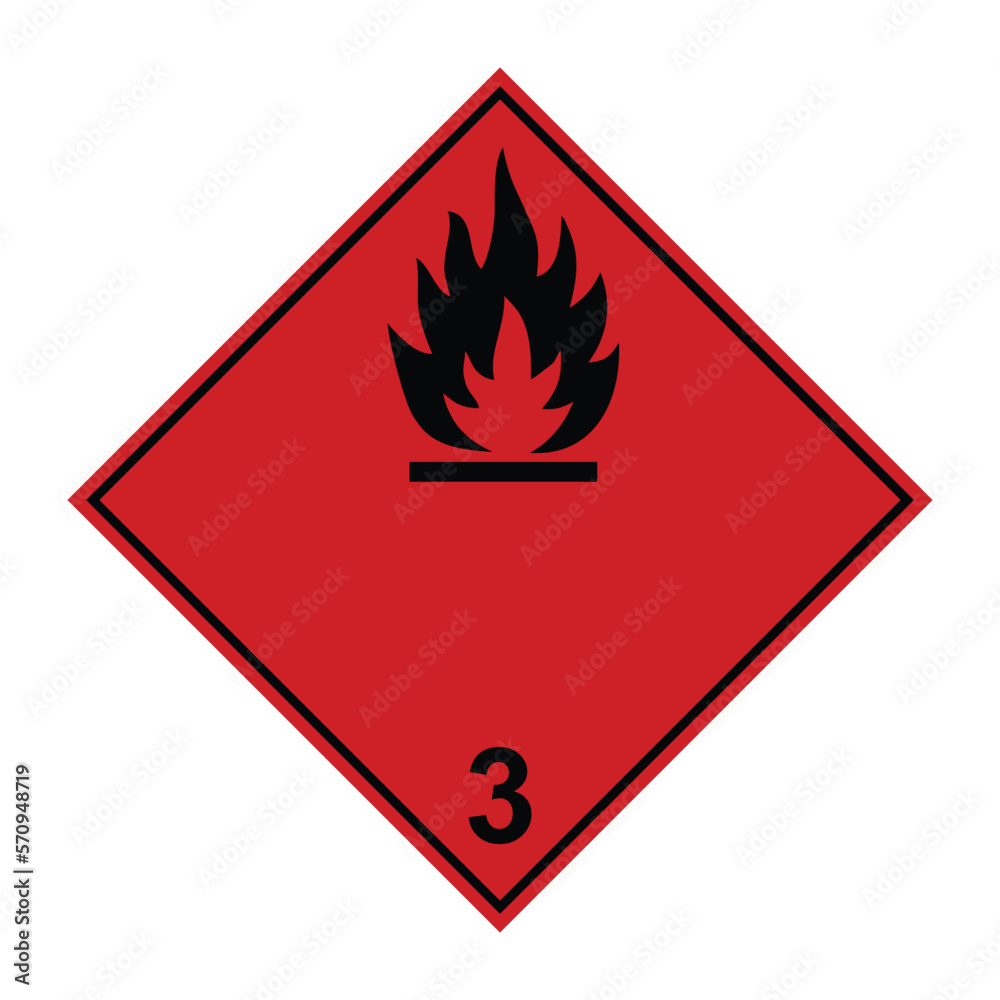 Highly flammable liquid, ADR black and red sign, vector illustration - obrazy, fototapety, plakaty 