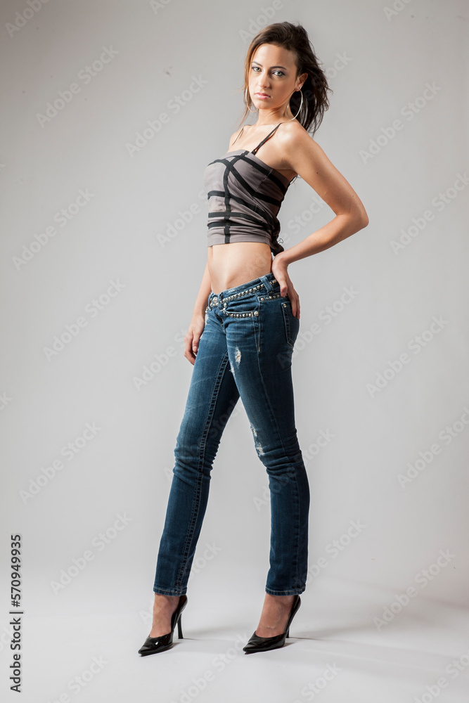 Lovely Long Haired Brunette Model Posing In A Studio Environment Lovely Long Haired Brunette Model Posing In A Studio Environment
