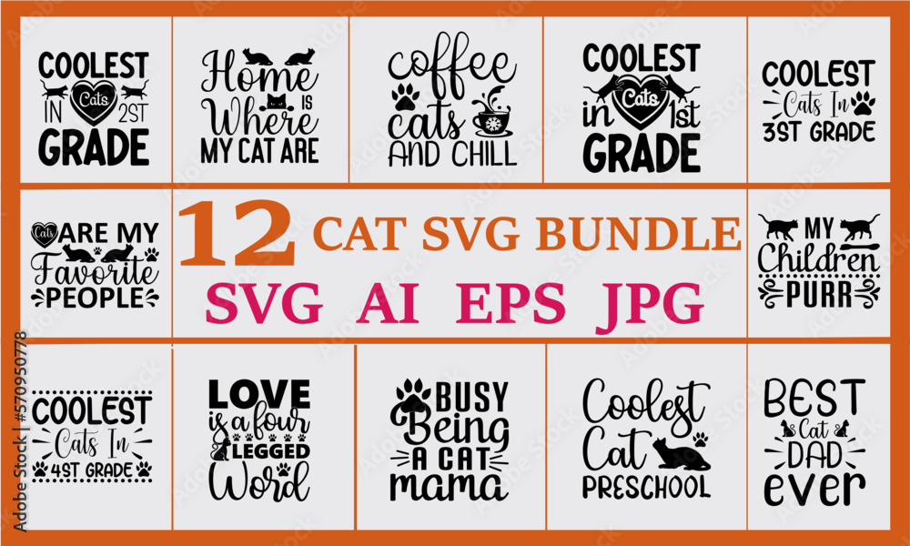 Fototapeta premium CAT SVG BUNDLE 