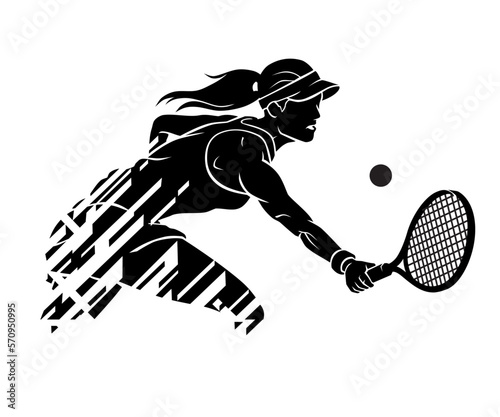 Female Lawn Tennis Player, Abstract Illustration