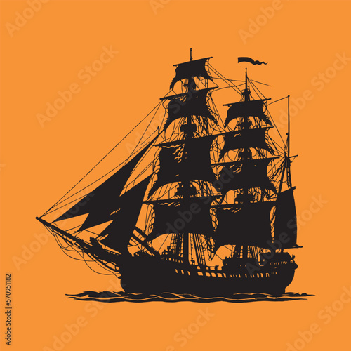 Old and modern boat and ship icon vector black outline design