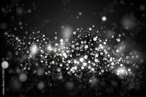 Bokeh grey. Defocused abstract dark grey lights background, bokeh lights , concept. Grey texture. Black and silver glow particle abstract background. Generative AI.