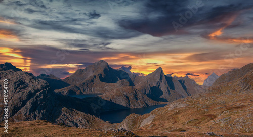 On the hiking trail to the cabin "Munkebu" in Moskenes island, Lofoten