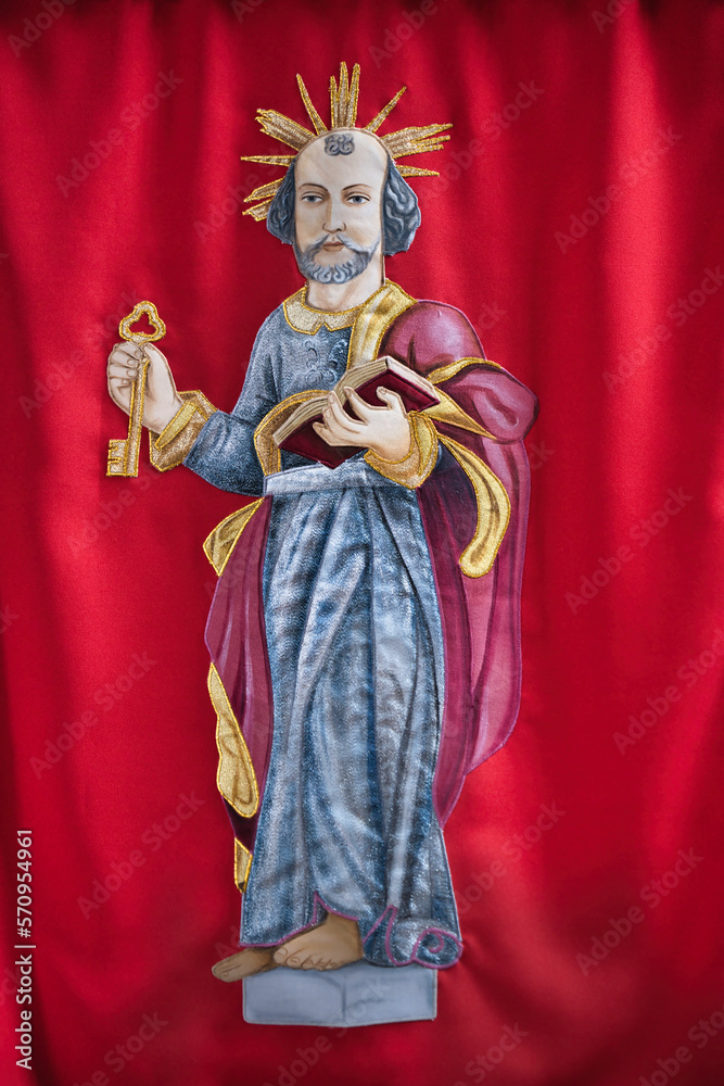 Naklejka premium statue of st. peter chapel age awe belief devotion father figure figures iconic power showing prayer signpost sorrow spiritual strong tradition