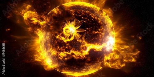 Naturereignis Sonneneruption, erhöhte Strahlung innerhalb der Chromosphäre, ai generativ