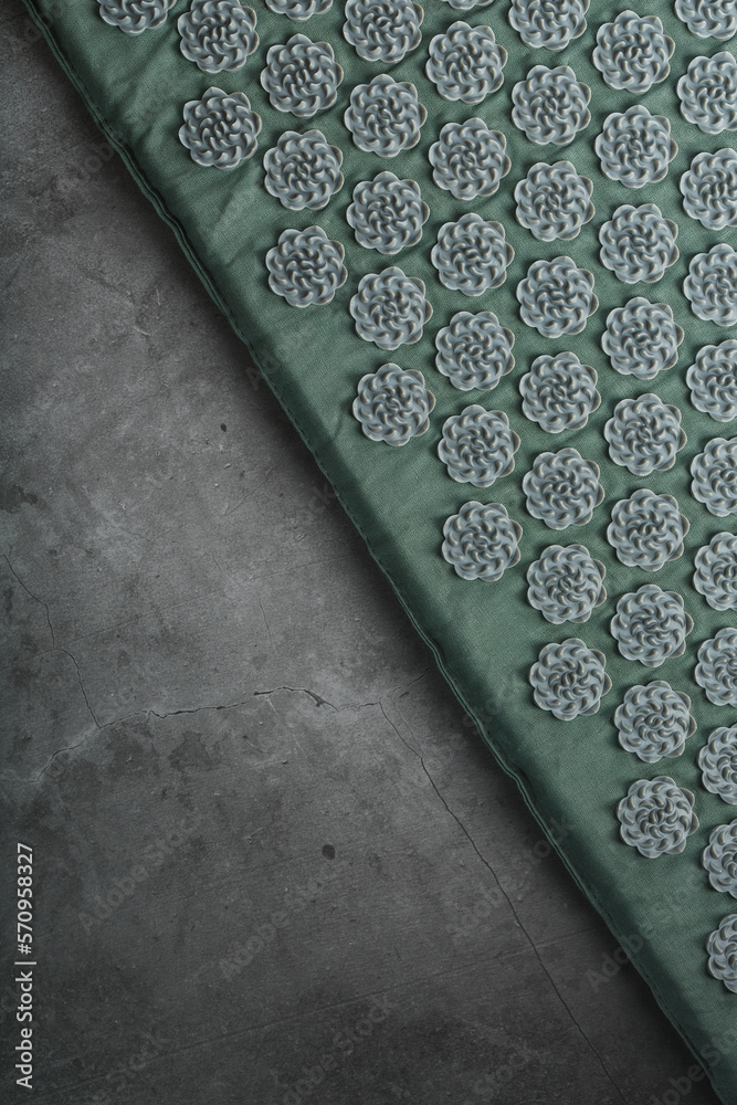 Massage mat with prickly spikes applicator Stock Photo