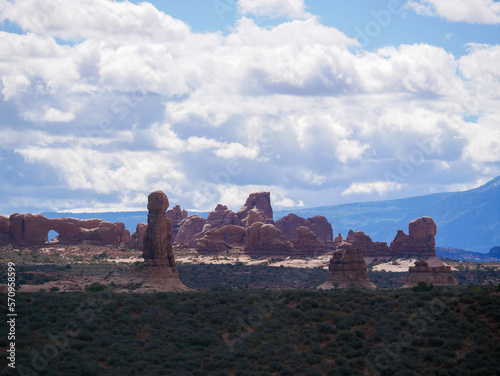 Red rock formations at arches national park in utah