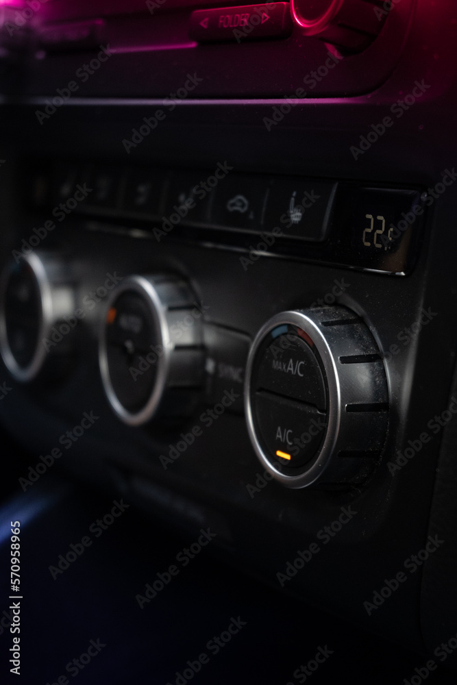 car climate control panel