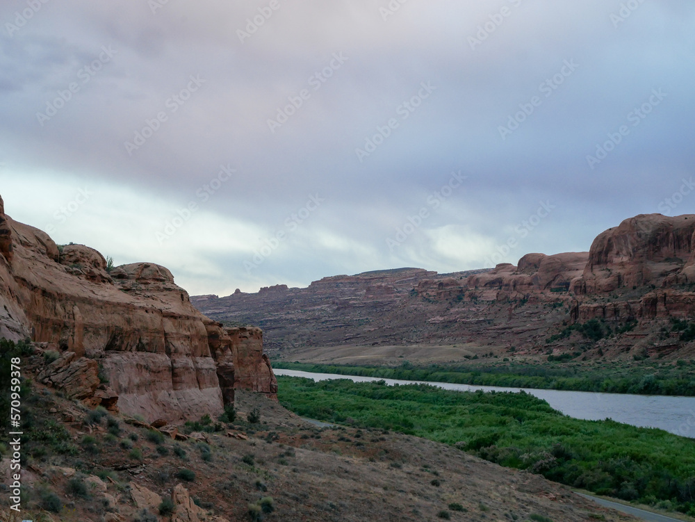 Fototapeta premium Sunset along the yampa river in Utah