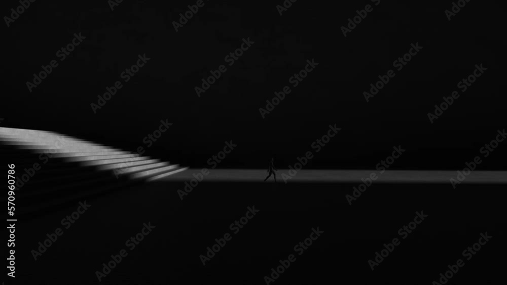 person walking and light 3d