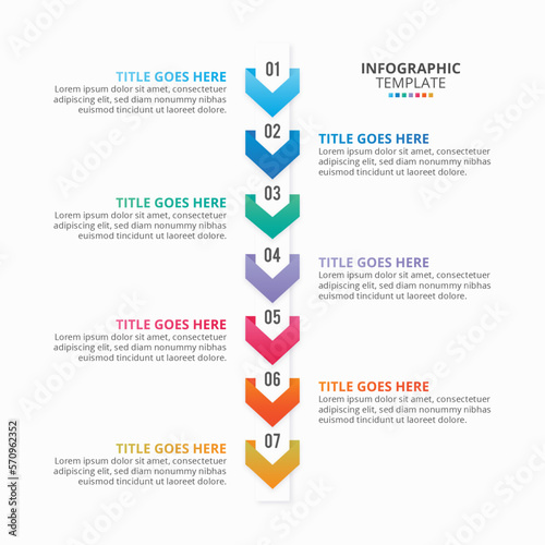 7 Steps Options Timeline Business Infographic Template Design