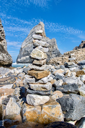 Rock cliffs from Praia da Ursa beach on coast of Portugal © Kaitlind