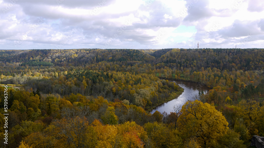 natural landscape in Latvia in the autumn month