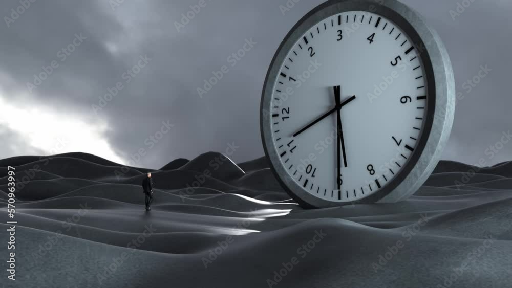 time lapse of clock 3d