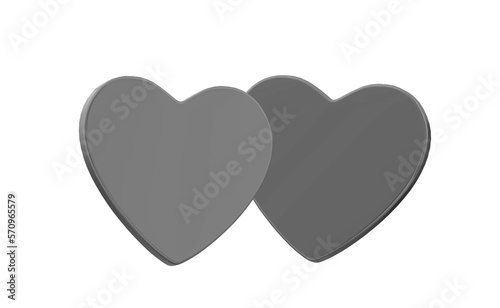 white heart 3d texture illustration love day happy valentines day on white background