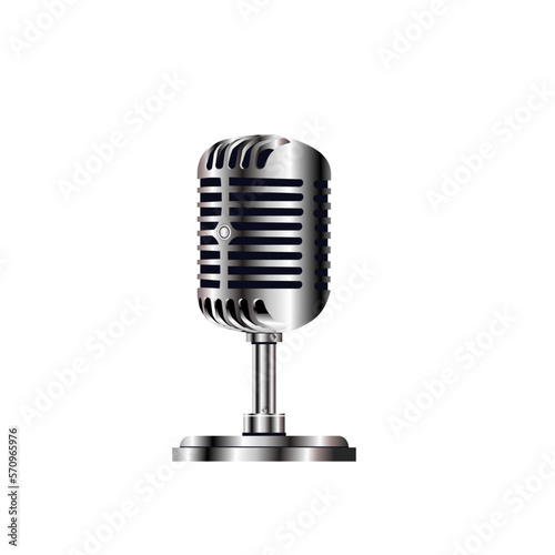 retro microphone isolated  - vector illustration