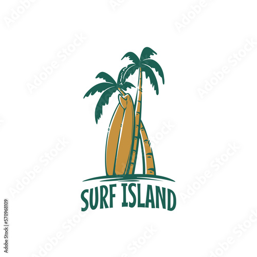 Surf Island with nature summer waves sunset tropical relax vibes