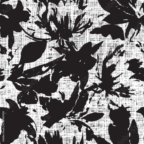 modern abstract floral background  leaves chintz earth colors on  linen textures digital prints seamless pattern design Natural. Weave Fabric for Wallpaper, Cloth Packaging, curtain, duvet cover shirt
