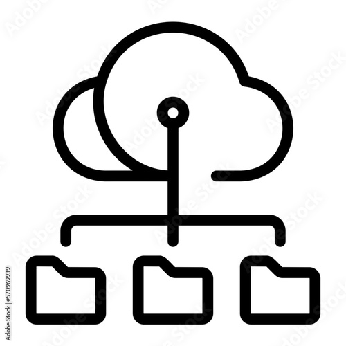 cloud computing line icon