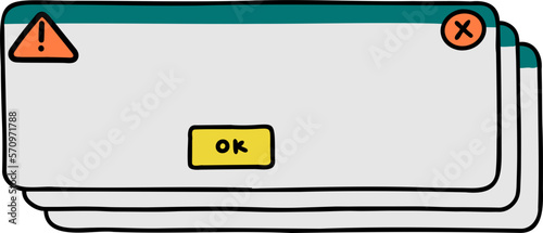 Handdrawn User Interface Warning Pop Ups Tab