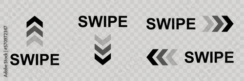 Swipe screen icon. Arrow swipe, social media scrollsign, slide. Vector illustration